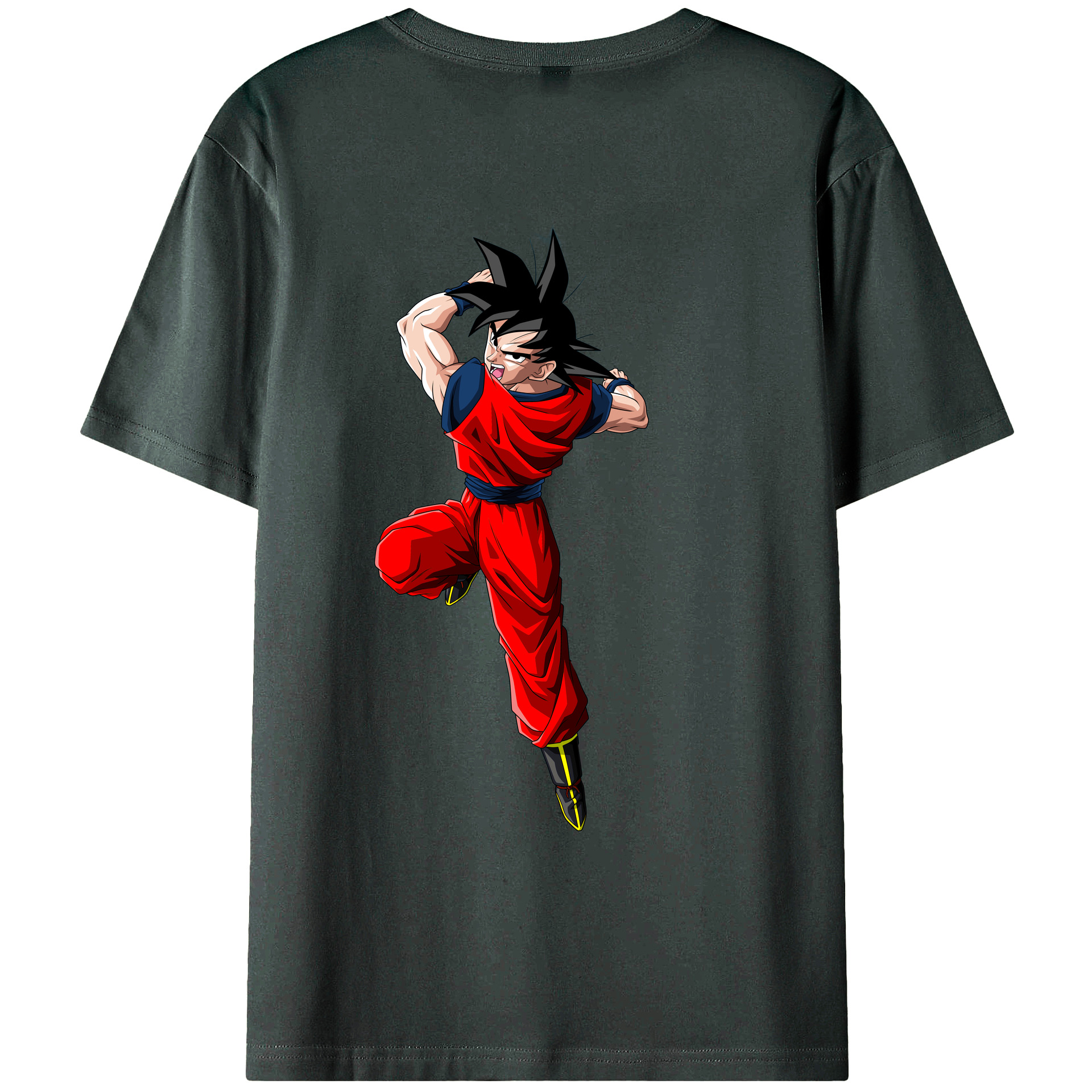 （画像用） ドラゴンボール 孫悟空（そん ごくう）Son Goku カカロット DRAGON BALL Kakarotto 綿100％ メンズ半袖Tシャツ（バックプリント） 通気性